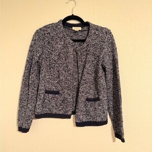 LOFT Textured Librarian / Teacher Navy Cardigan